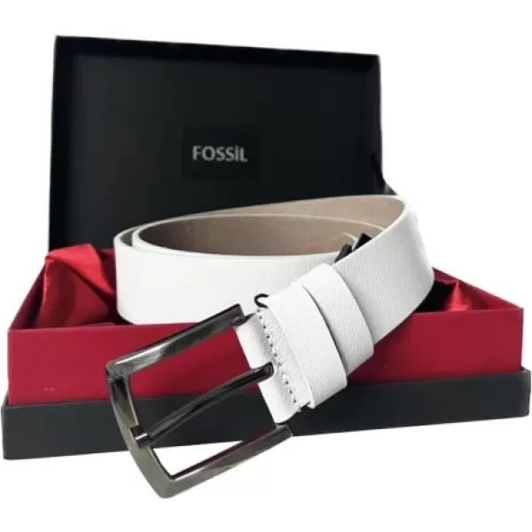 Fossil Beyaz Hakiki Düz Deri Spor 4 cm Erkek Kemeri-120