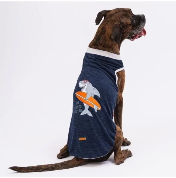 Pawstar Köpek Navyblue Shark Big T-shirt Büyük 4XLarge Sırt55cm Göğüs72cm Boyun47cm
