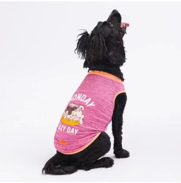 Pawstar Kedi ve KÜÇÜK Köpek T-Shirt Fuchsia Lazy M Sırt28cm Göğüs41cm Boyun26cm