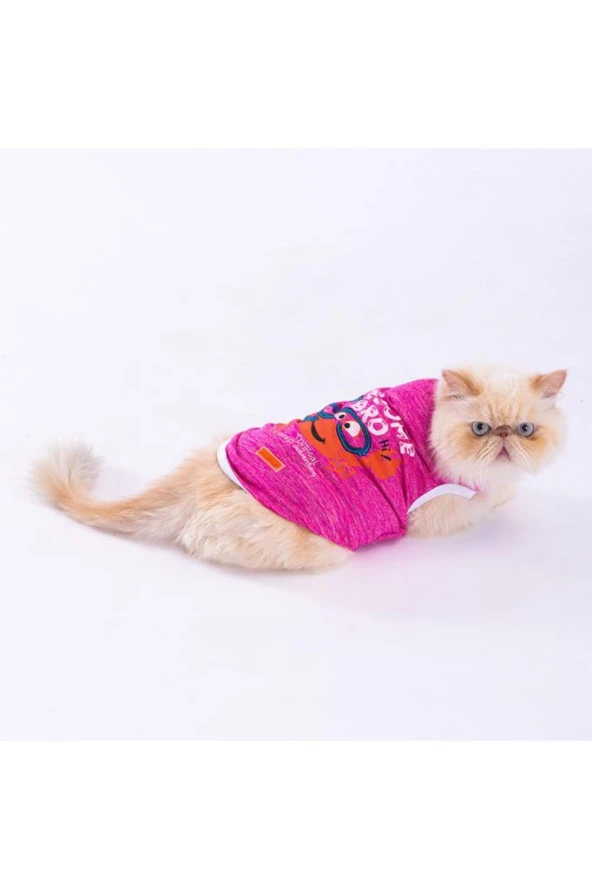 Pawstar Kedi ve KÜÇÜK Köpek T-Shirt Fuchsia Crab L Sırt33cm Göğüs46cm Boyun30cm