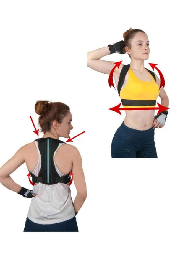 Tek Balenli Dik Duruş Korsesi Spor Sırt Omuz Kamburluk Önleyici Korse