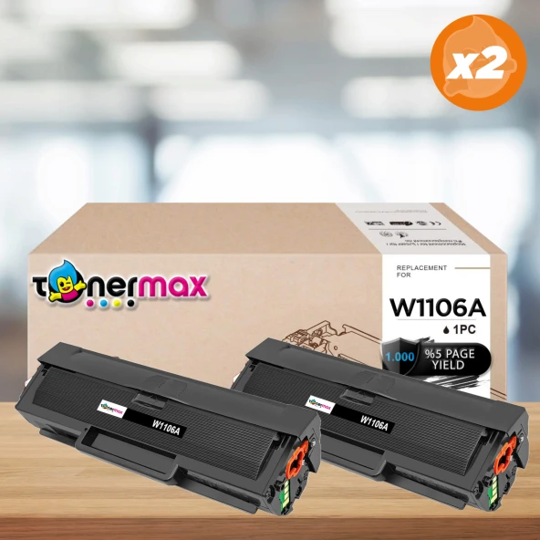 Hp Laser 107R Muadil Toner Çipli 2'li Paket  / Hp 106A W1106A