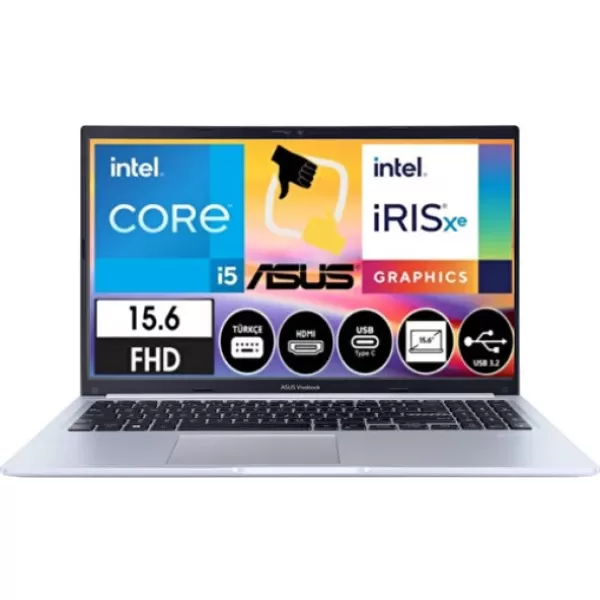 Asus Vivobook-15 F1502ZA-EJ1534 Intel Core I5 1235U 16GB 1tb SSD 15.6 Fhd Freedos Dizüsütü Bilgisayar Snertech Çanta