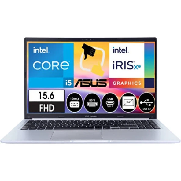 Asus Vivobook-15 F1502ZA-EJ1534 Intel Core I5 1235U 16GB 1tb SSD 15.6 Fhd Freedos Dizüsütü Bilgisayar Snertech Çanta