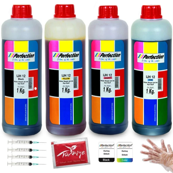 Canon G3400 G3410 G3411 Tanklı Yazıcı Uyumlu 50.000 Sayfalık Perfection Mürekkep Dolum Seti 4x1000 Ml.