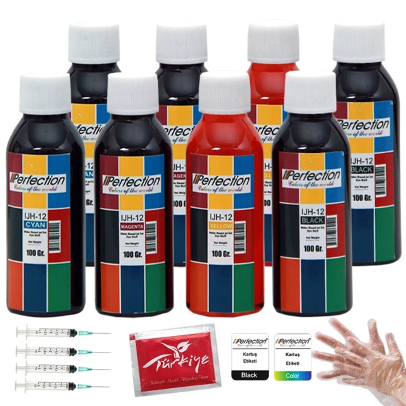Epson L Serisi ve Claria Uyumlu Mürekkep Dolum Seti 8x100 ml.