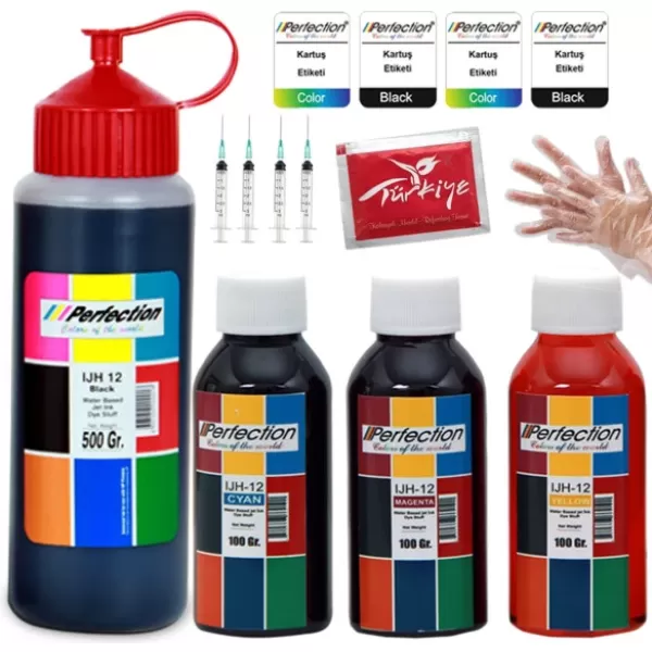 Perfection  Hp 704 Siyah Ve Renkli Kartuş Uyumlu Dolum Seti 500 ML + 3 x 100 ML