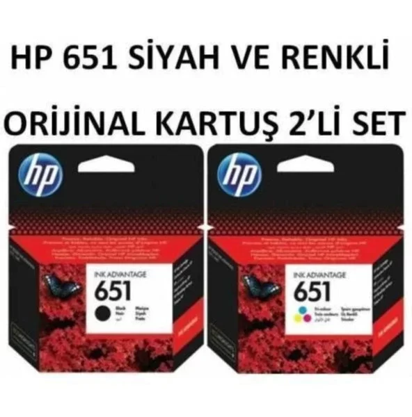 651 Siyah Ve Renkli Orjinal Kartuş Ücretsiz Kartuş