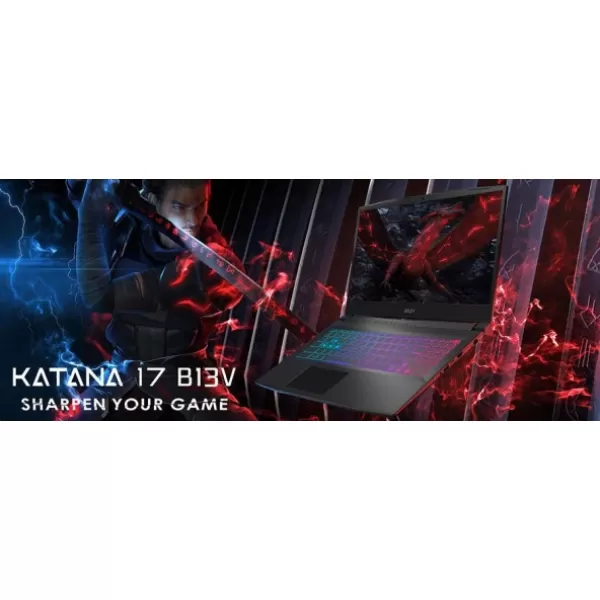 MSI NB KATANA 17 B13VGK-1287XTR I7-13620H 16GB DDR5 RTX4070 GDDR6 8GB 1TB SSD 17.3 FHD 144Hz DOS