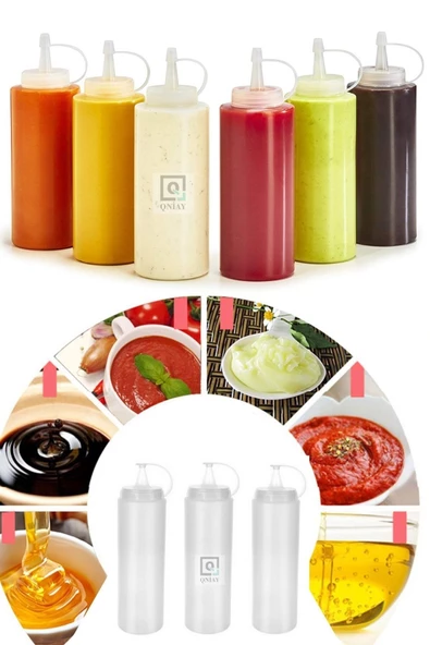 QNİAY 2 Adet Chef Yağlık Sosluk Şişesi 700 ml