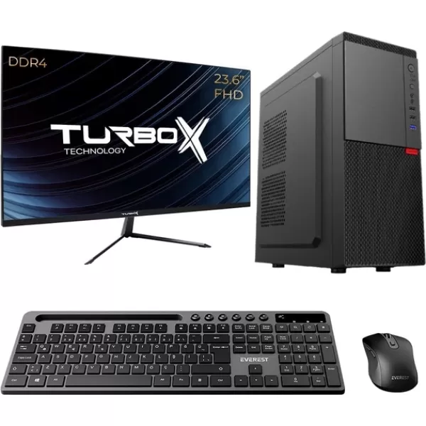 Turbox Tx5190 i5 12400 32GB DDR4 512GB SSD 23.6 inç FHD Monitör Masaüstü Kurumsal Ofis Bilgisayarı
