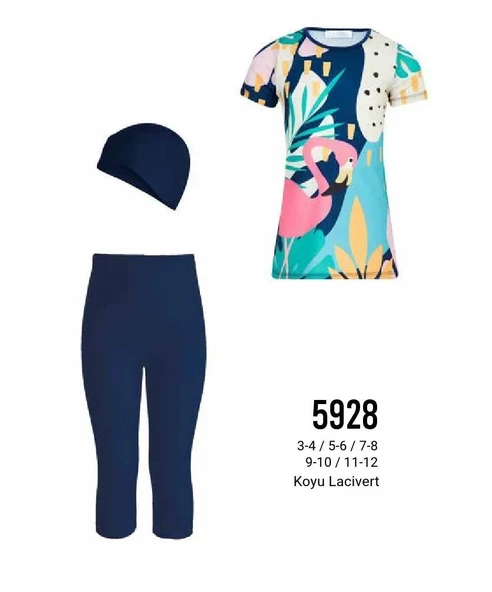 Adasea 5928 Rylee Çocuk Kısa Kol Tesettür Mayo