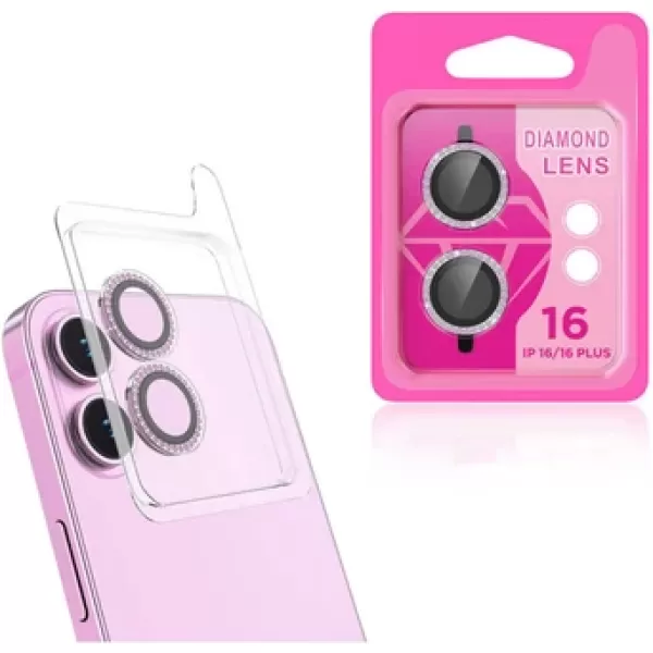 Apple iPhone 16 Kamera Lens Koruyucu Renkli Taşlı Tasarım Kolay Takma Aparatlı (CL-06)