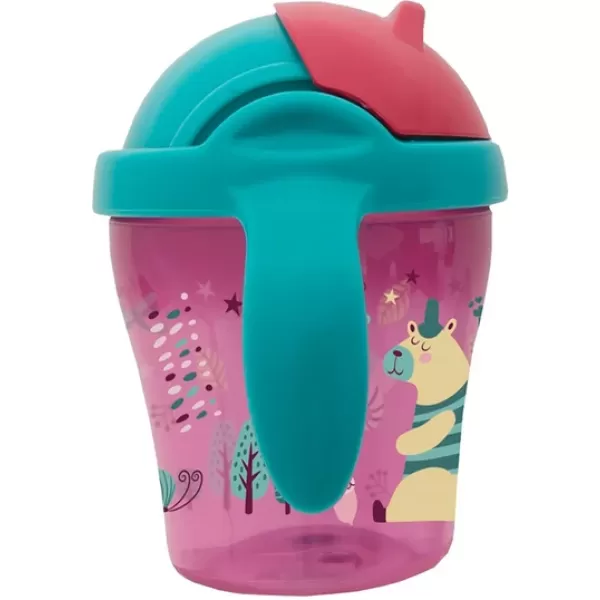 MYCEY PİPETLİ BARDAK STRAW CUP 200ML 9+AY  PEMBE 5210