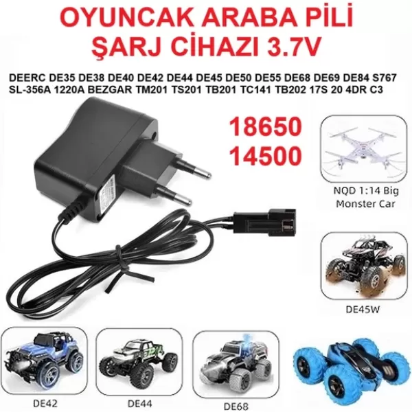 Uzaktan Kumandalı Oyuncak Araba Pili Şarj Cihazı Helikopter Yat Tank Drone 14500 18650
