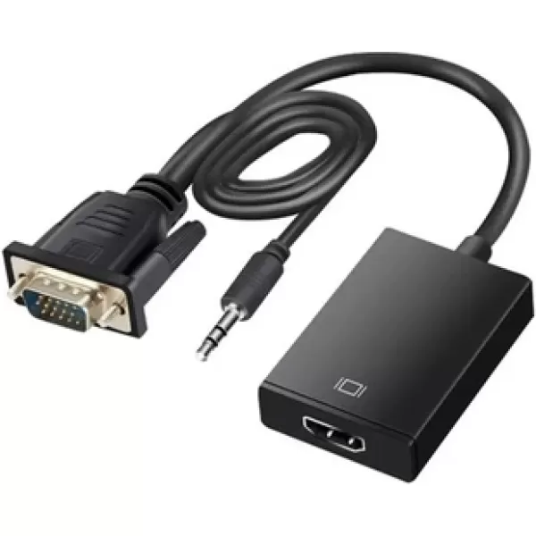 1080P VGA TO HDMİ ÇEVİRİCİ ADAPTÖR SES GİRİŞLİ-VGA ERKEK HDMİ DİŞİ