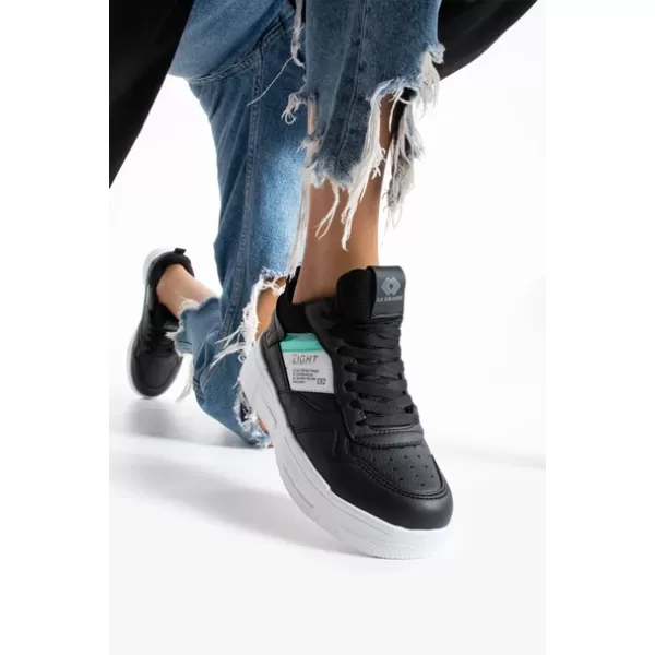 Love Siyah Beyaz Yeşil Sneaker