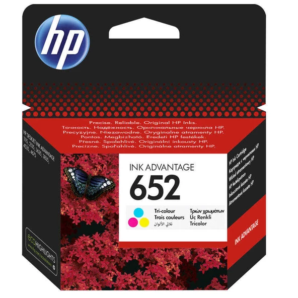Hp 652 Cmy - F6v24ae Renkli Orijinal Kartuş